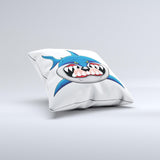 Hungry Cartoon Shark Ink-Fuzed Decorative Throw Pillow