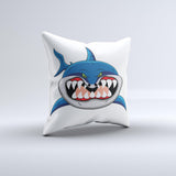 Hungry Cartoon Shark Ink-Fuzed Decorative Throw Pillow