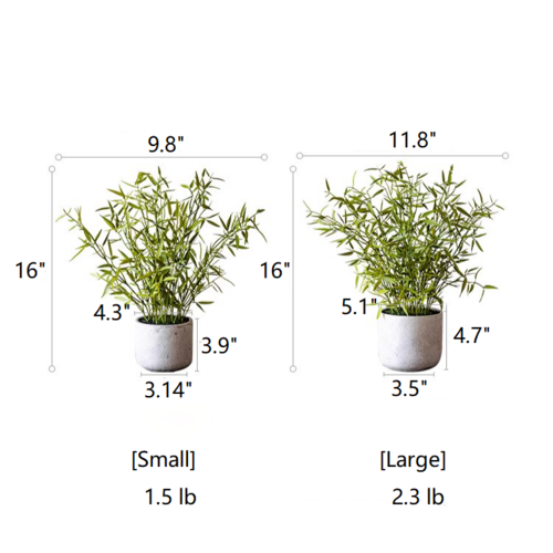 Realistic Mini Bamboo Leaf Potted Plant