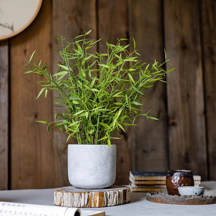 Realistic Mini Bamboo Leaf Potted Plant
