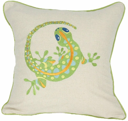 ML11303 Coastal Embroidery Pillow, 18"x18"