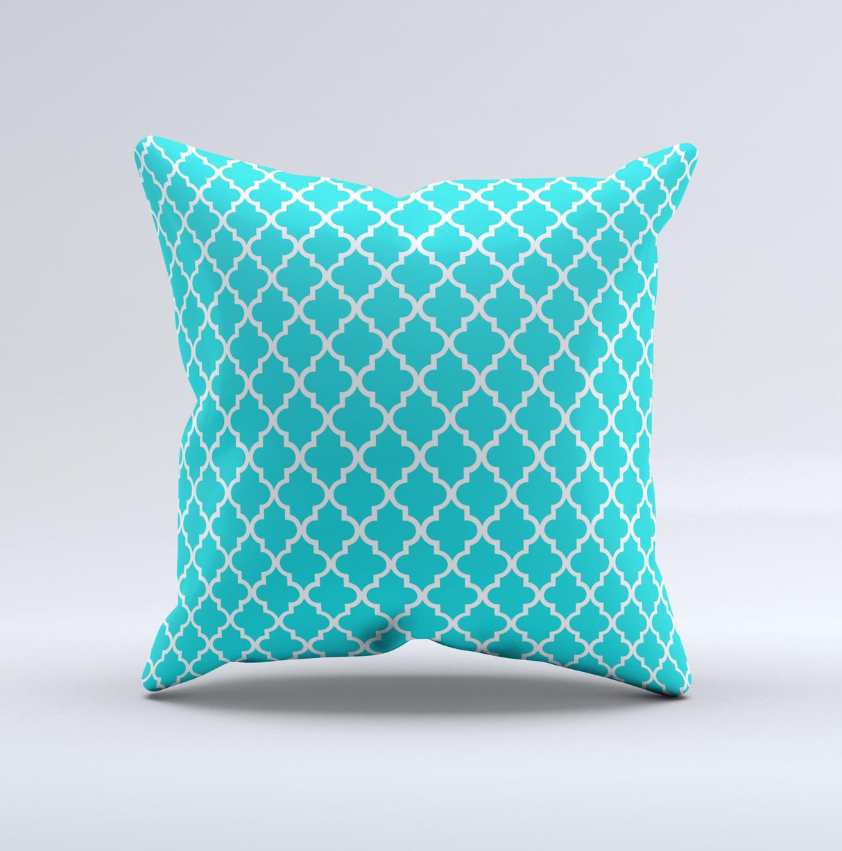 Morocan Teal Pattern Ink-Fuzed Decorative Throw Pillow