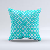 Morocan Teal Pattern Ink-Fuzed Decorative Throw Pillow