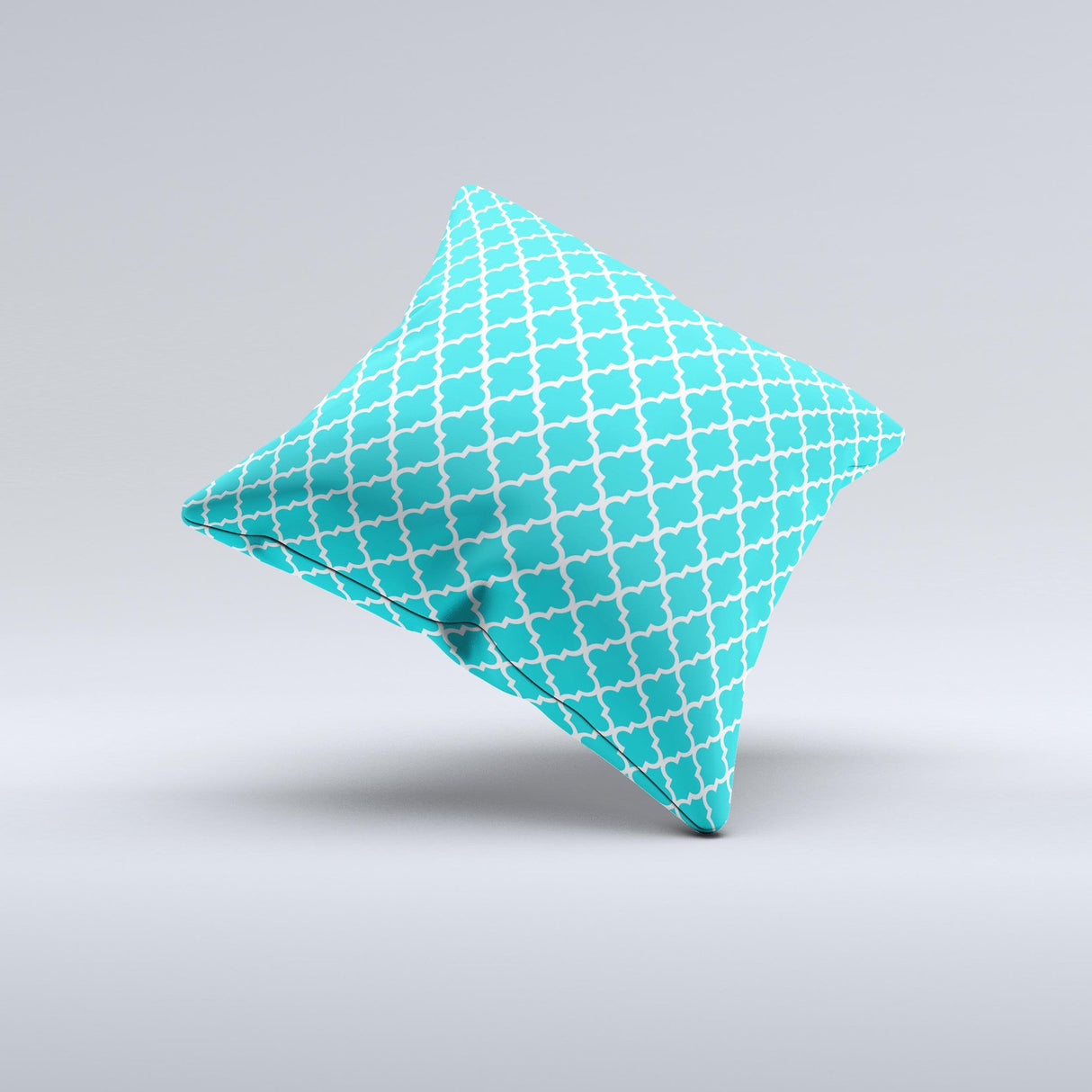 Morocan Teal Pattern Ink-Fuzed Decorative Throw Pillow