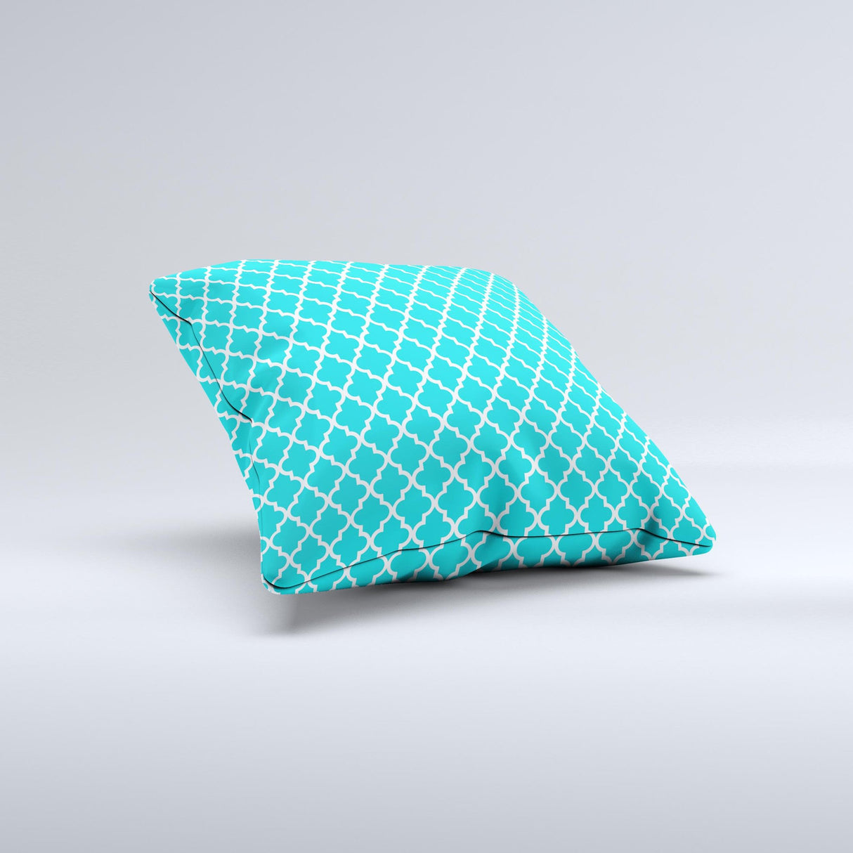 Morocan Teal Pattern Ink-Fuzed Decorative Throw Pillow