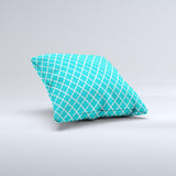 Morocan Teal Pattern Ink-Fuzed Decorative Throw Pillow
