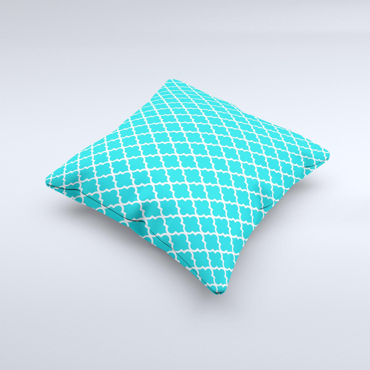 Morocan Teal Pattern Ink-Fuzed Decorative Throw Pillow