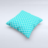 Morocan Teal Pattern Ink-Fuzed Decorative Throw Pillow