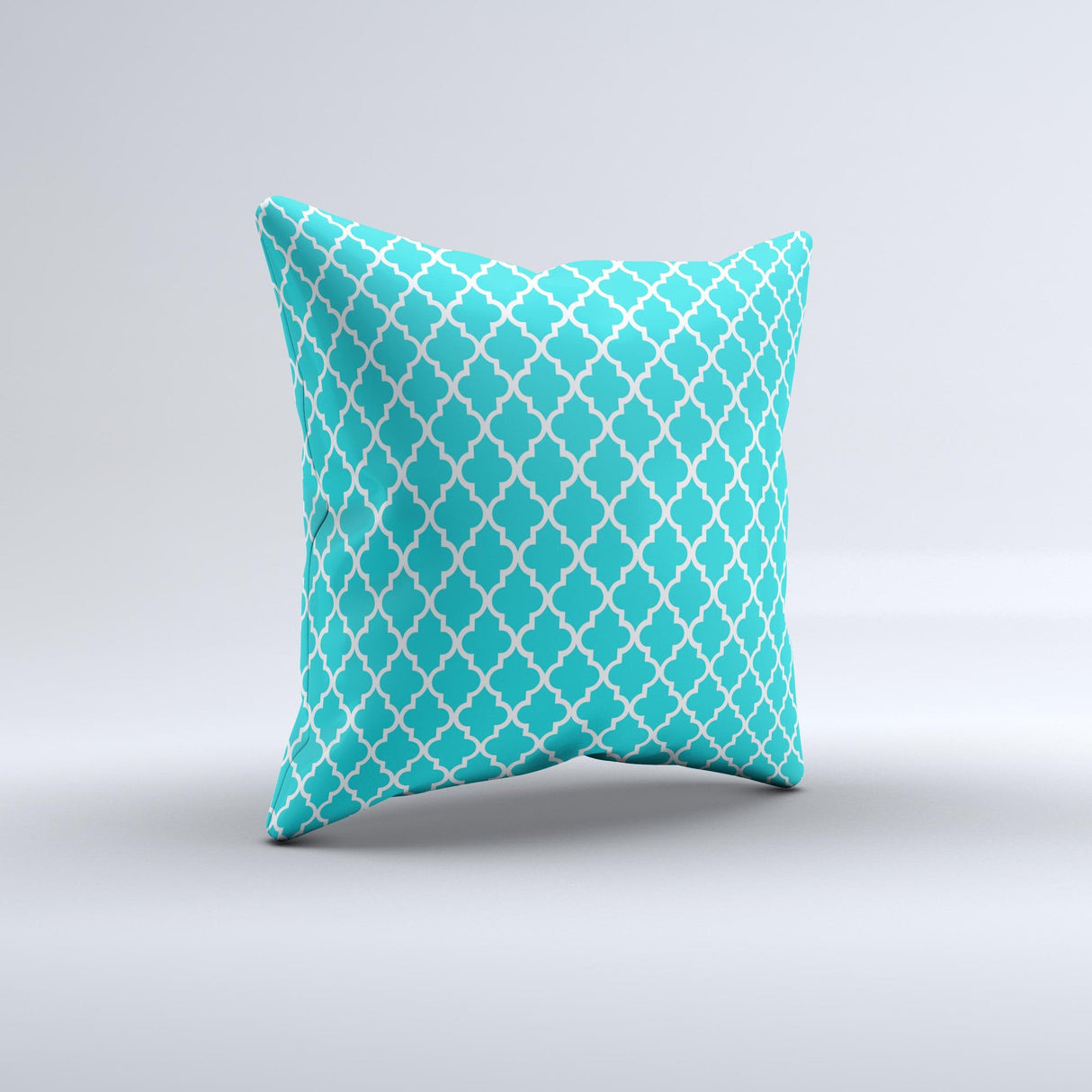 Morocan Teal Pattern Ink-Fuzed Decorative Throw Pillow