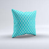 Morocan Teal Pattern Ink-Fuzed Decorative Throw Pillow