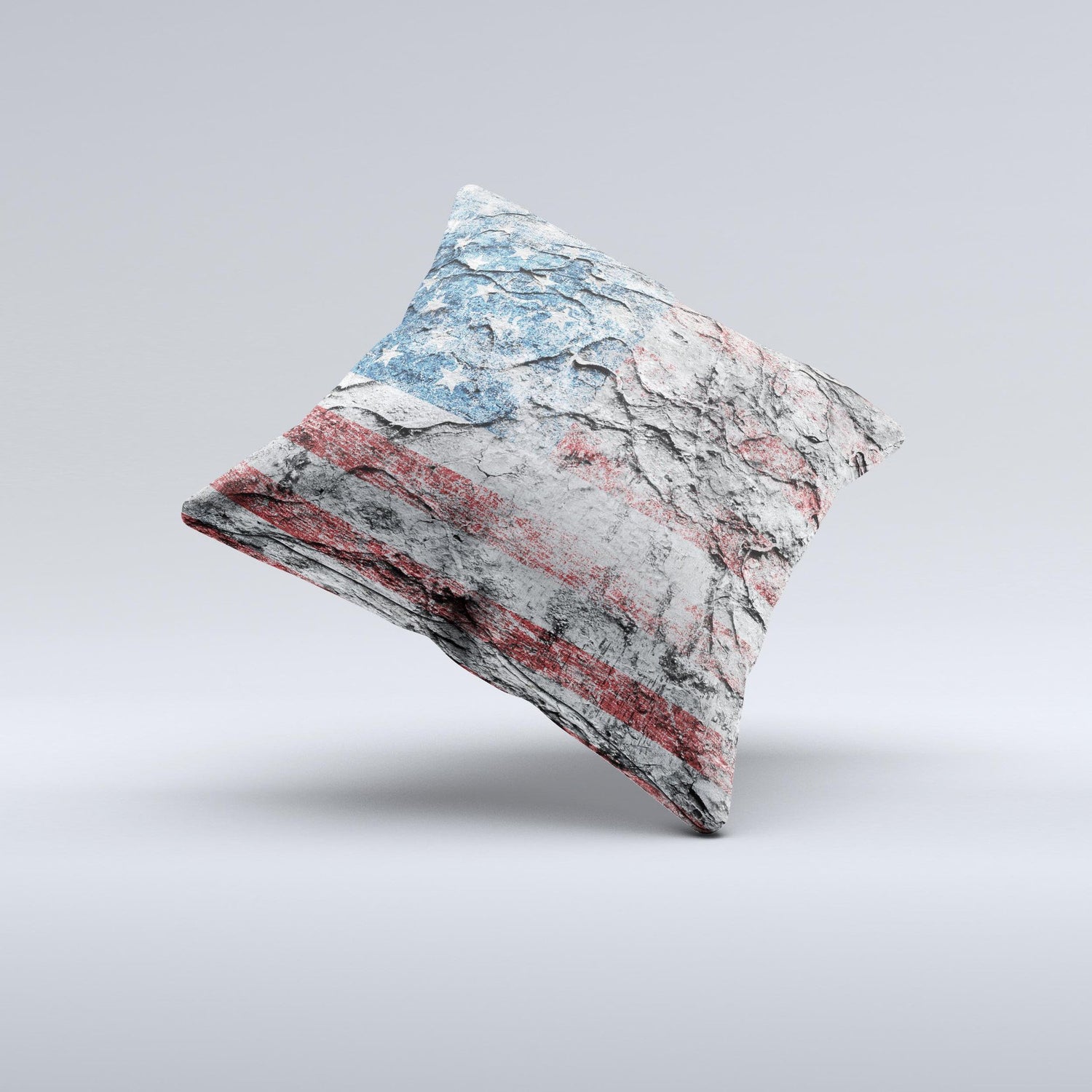 Aged and Wrinkled American Flag  Ink-Fuzed Decorative Throw Pillow
