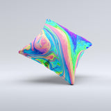 Neon Color Fusion V9  Ink-Fuzed Decorative Throw Pillow