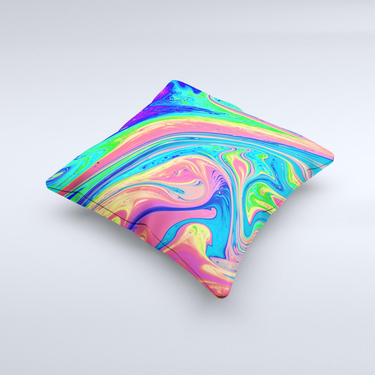 Neon Color Fusion V9  Ink-Fuzed Decorative Throw Pillow