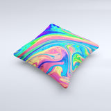 Neon Color Fusion V9  Ink-Fuzed Decorative Throw Pillow