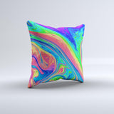 Neon Color Fusion V9  Ink-Fuzed Decorative Throw Pillow