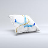 The Painted Blue Summer Anchor ink-Fuzed Decorative Throw Pillow