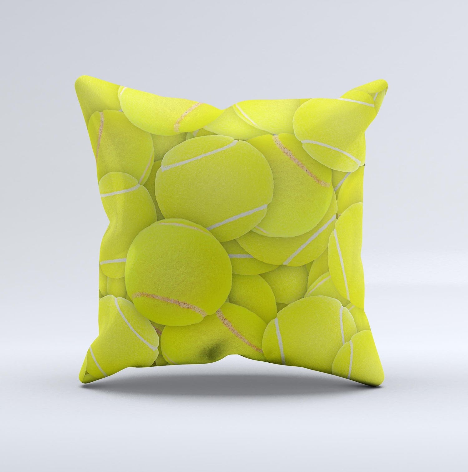 Tennis Ball Overlay  Ink-Fuzed Decorative Throw Pillow