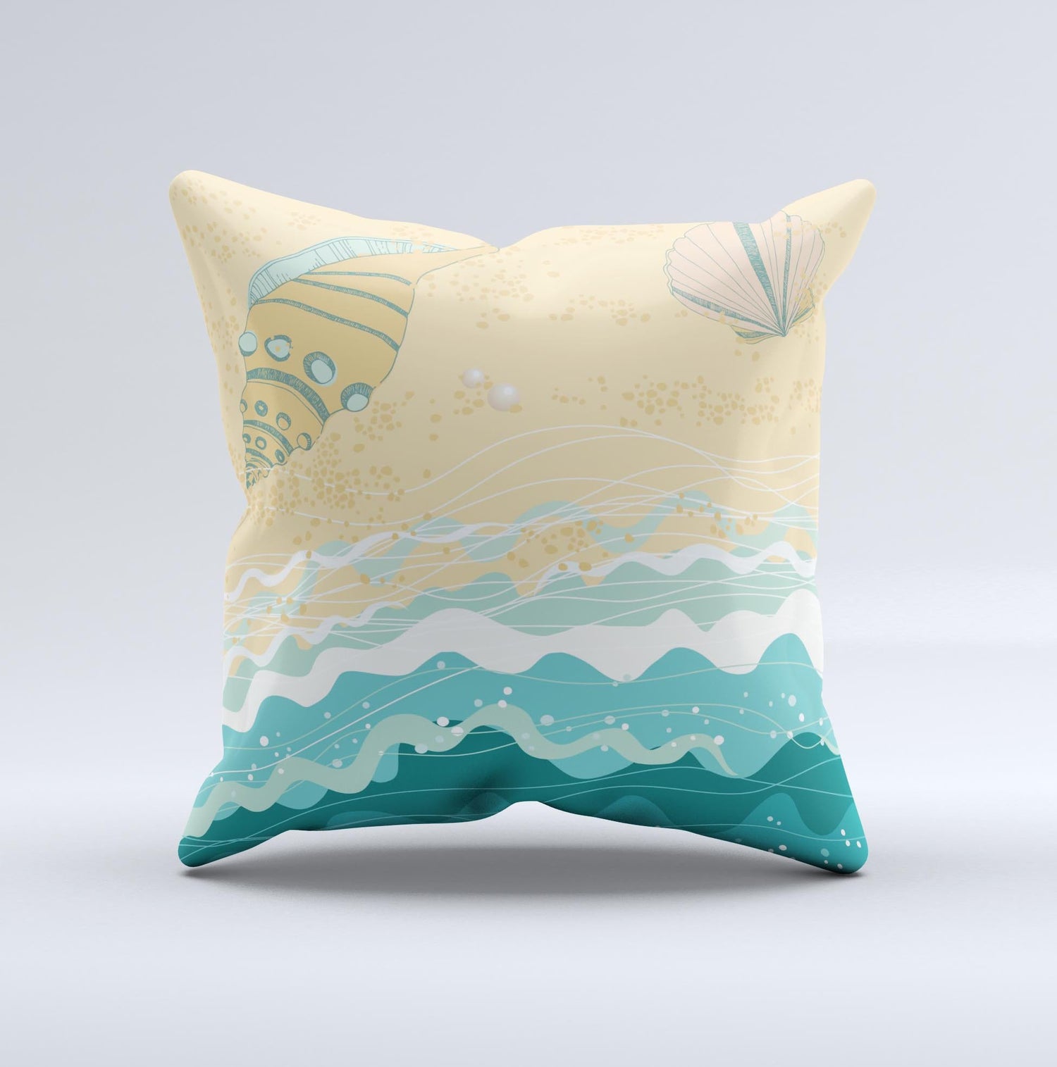 Vector SeaShore  Ink-Fuzed Decorative Throw Pillow