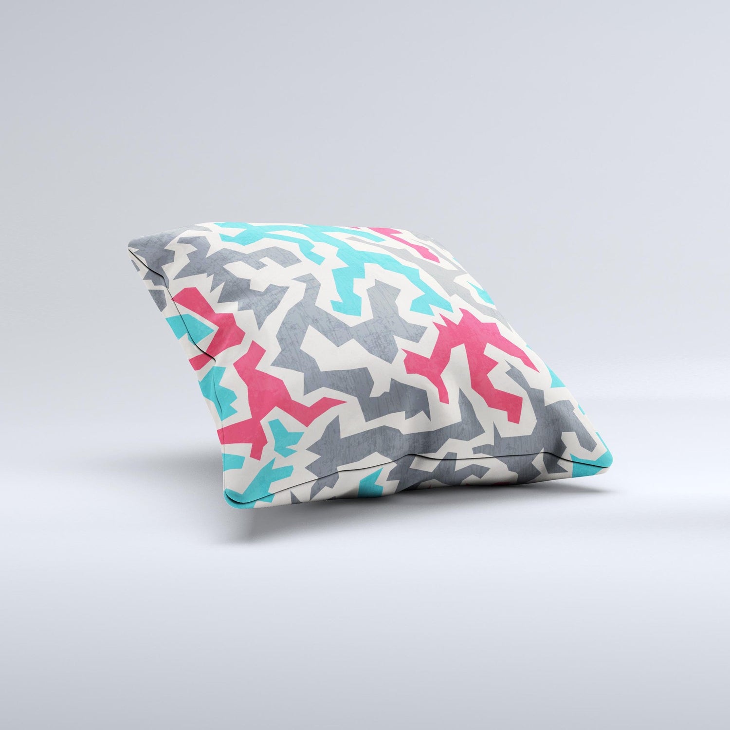 Retro Colored Abstract Maze Pattern Ink-Fuzed Decorative Throw Pillow