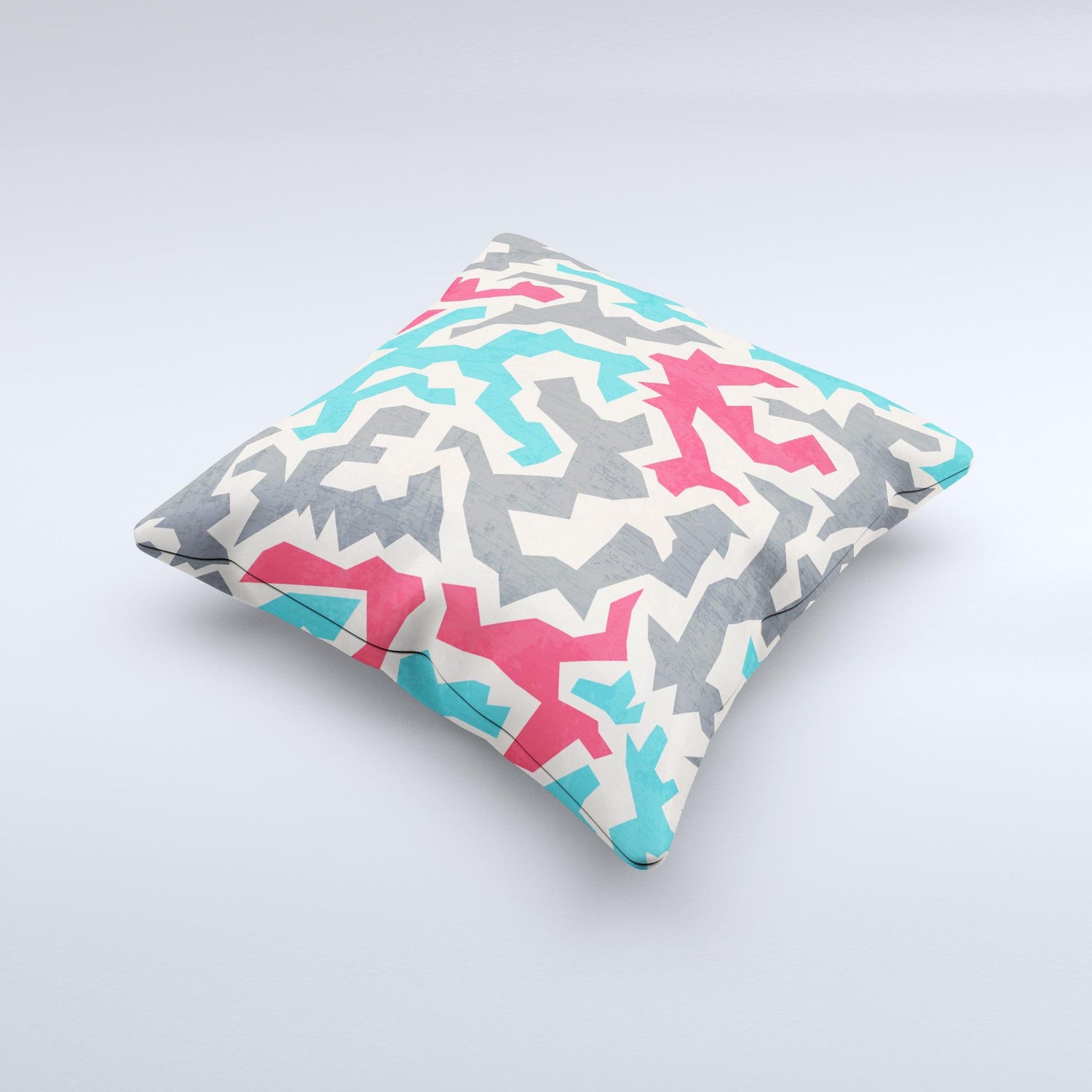 Retro Colored Abstract Maze Pattern Ink-Fuzed Decorative Throw Pillow