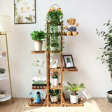 Indoor 6 Tier Wooden Plant Home Decor Stand