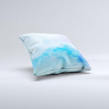 Subtle Green & Blue Watercolor V2 Ink-Fuzed Decorative Throw Pillow