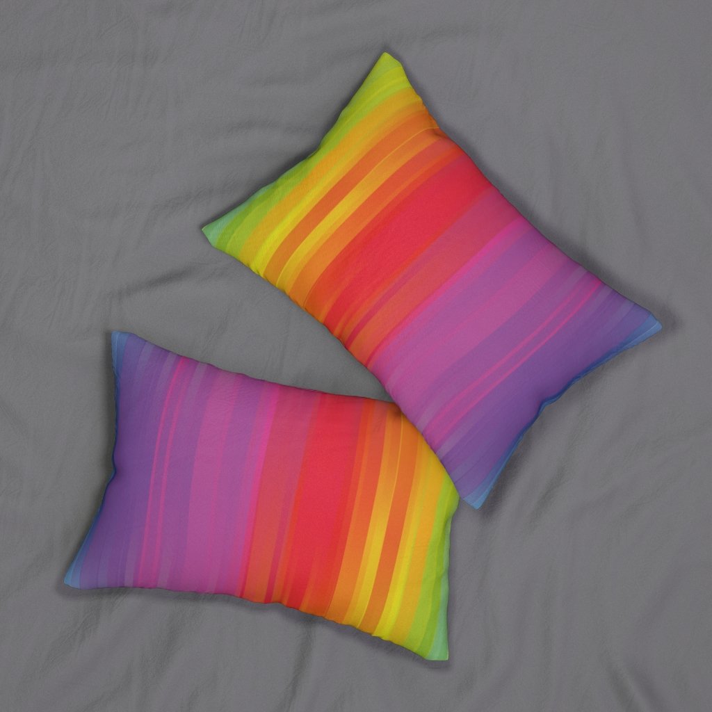 Decorative Lumbar Throw Pillow, Rainbow - Multicolor