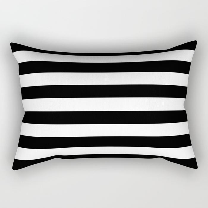 Black Lines Rectangle Pillow