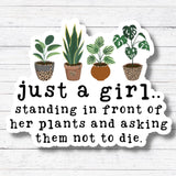 Just A Girl-Plant Mama Sticker/Magnet