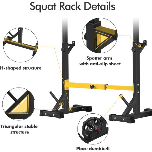 Squat Rack Stand Barbell Free Press Bench Home Gym Dumbbell Racks