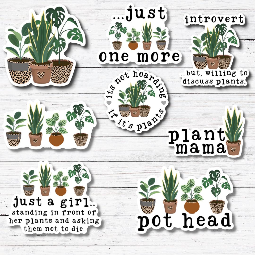 4 Plants-Plant Mama Sticker/Magnet