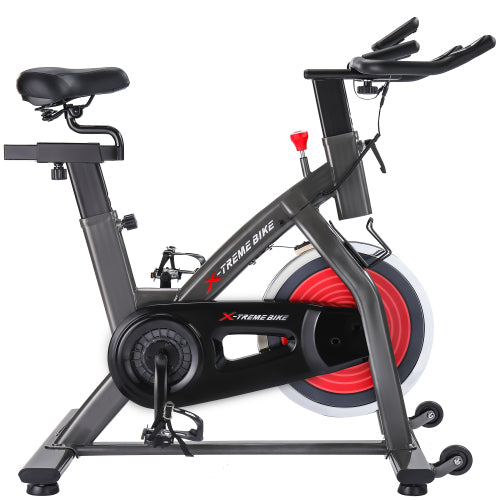 Indoor Cycling Bike 4-Way Adjustable Handlebar & Seat LCD Monitor