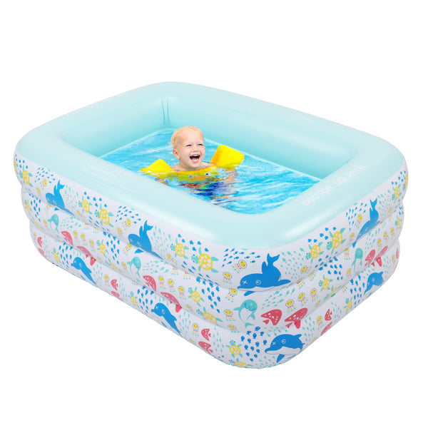 Inflatable Swim Pool for Kids, Indoor & Outdoor 59" X 43.3" X 23.6"