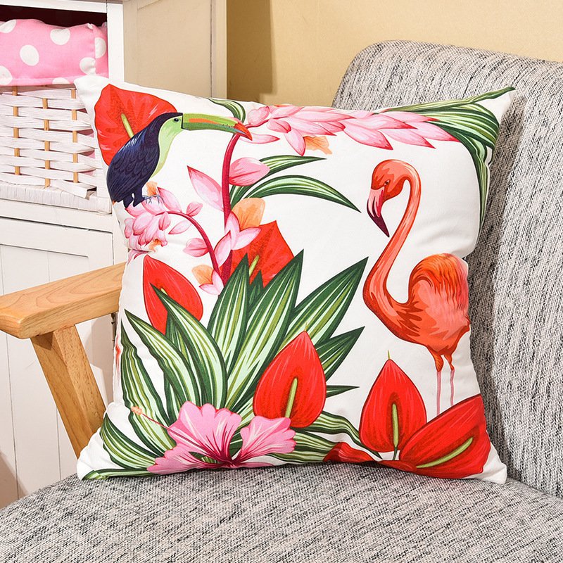 Flamingo and Ramphastos Pillow