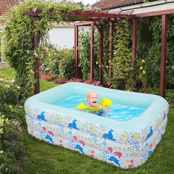 Inflatable Swim Pool for Kids Indoor & Outdoor 82.7" X 55" X 23.6"