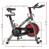 Indoor Cycling Bike 4-Way Adjustable Handlebar & Seat LCD Monitor