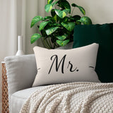 Decorative Lumbar Throw Pillow, Mr. - Beige Black
