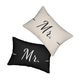 Decorative Lumbar Throw Pillow, Mr. - Beige Black