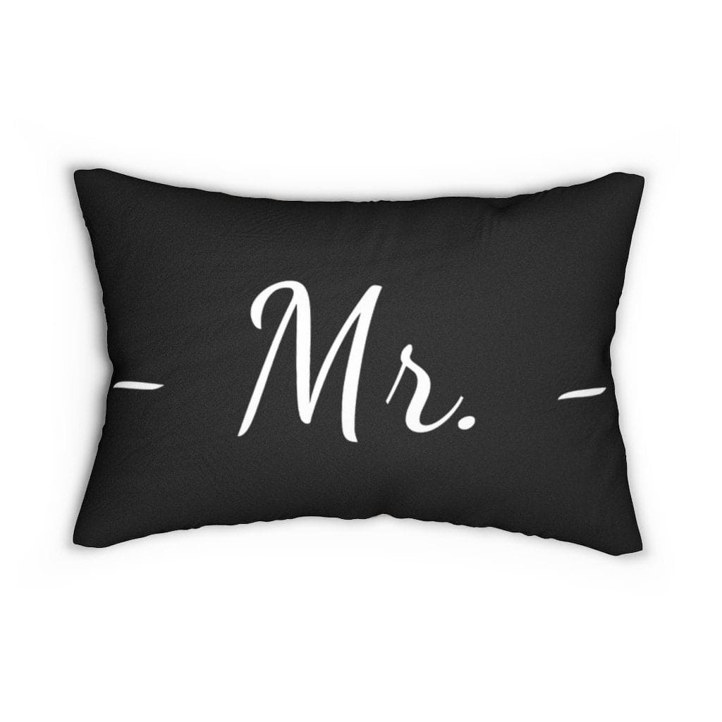 Decorative Lumbar Throw Pillow, Mr. - Beige Black