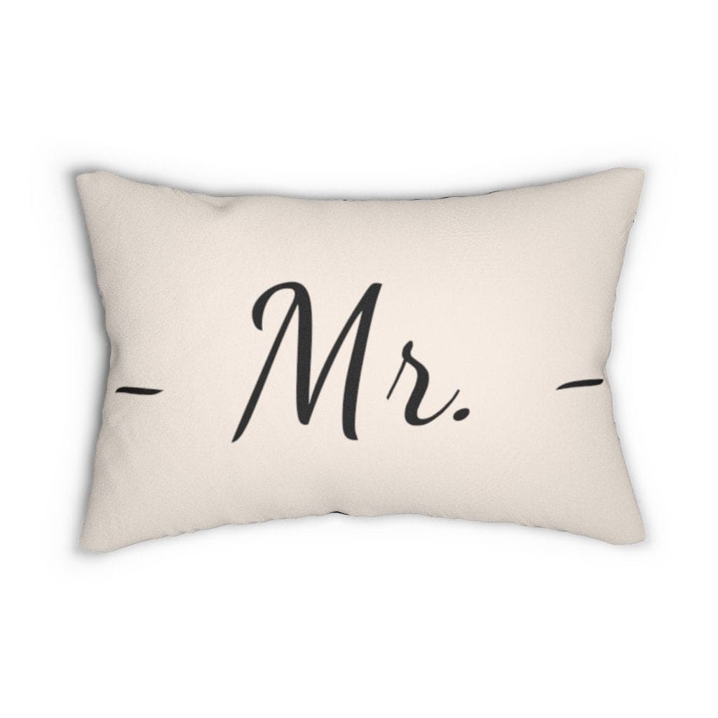 Decorative Lumbar Throw Pillow, Mr. - Beige Black