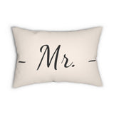 Decorative Lumbar Throw Pillow, Mr. - Beige Black