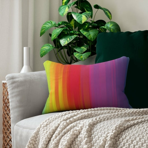 Decorative Lumbar Throw Pillow, Rainbow - Multicolor