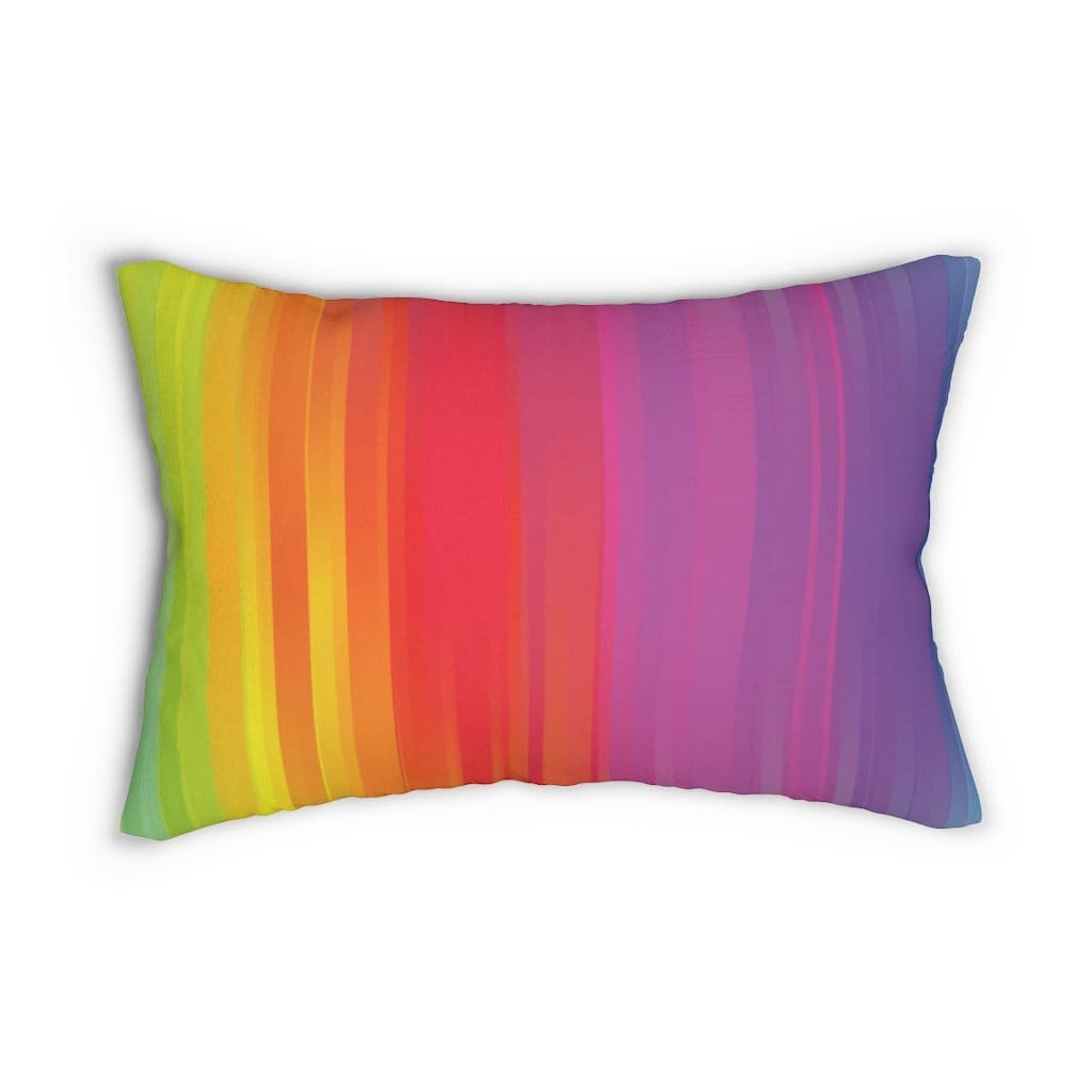 Decorative Lumbar Throw Pillow, Rainbow - Multicolor
