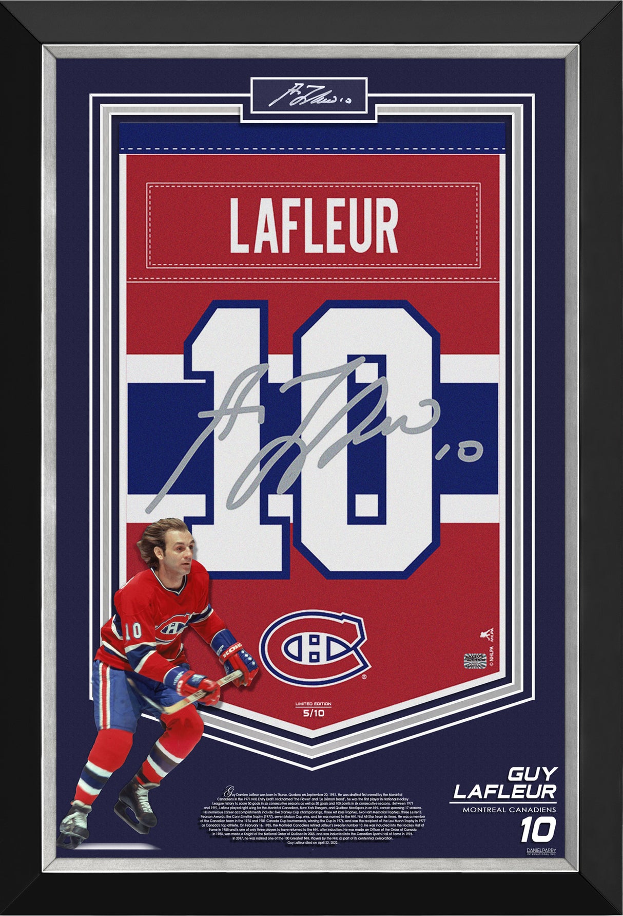 Guy Lafleur Framed Arena Banner Limited Edition 10