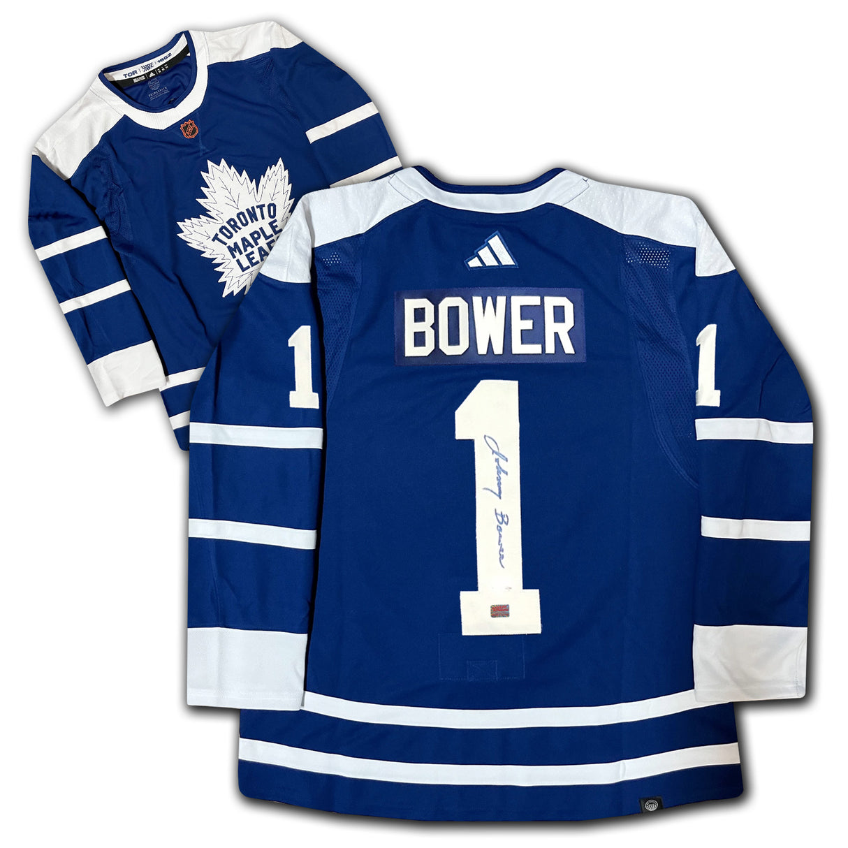 Johnny Bower Signed Toronto Maple Leafs Reverse