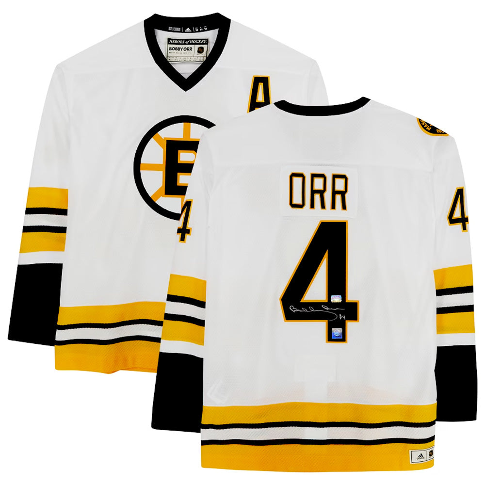 Bobby Orr Signed White Boston Bruins Heroes Of