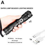 LED XHP50.2 Ultra Bright Most Powerful Flashlight USB Zoom Led Torch