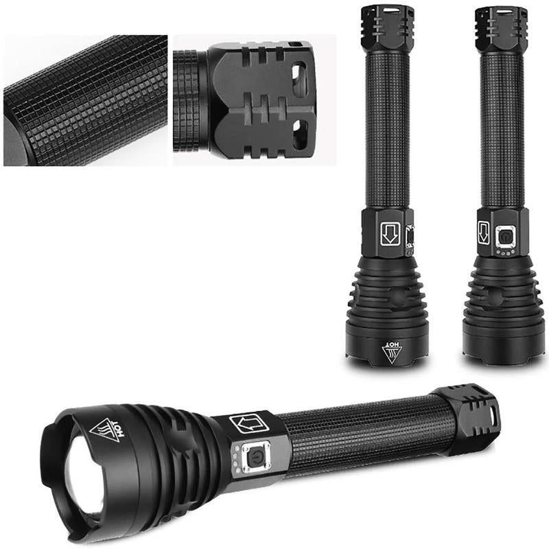 Super Powerful XHP90 LED Flashlight LED Torch USB Lamp Zoom Tactical