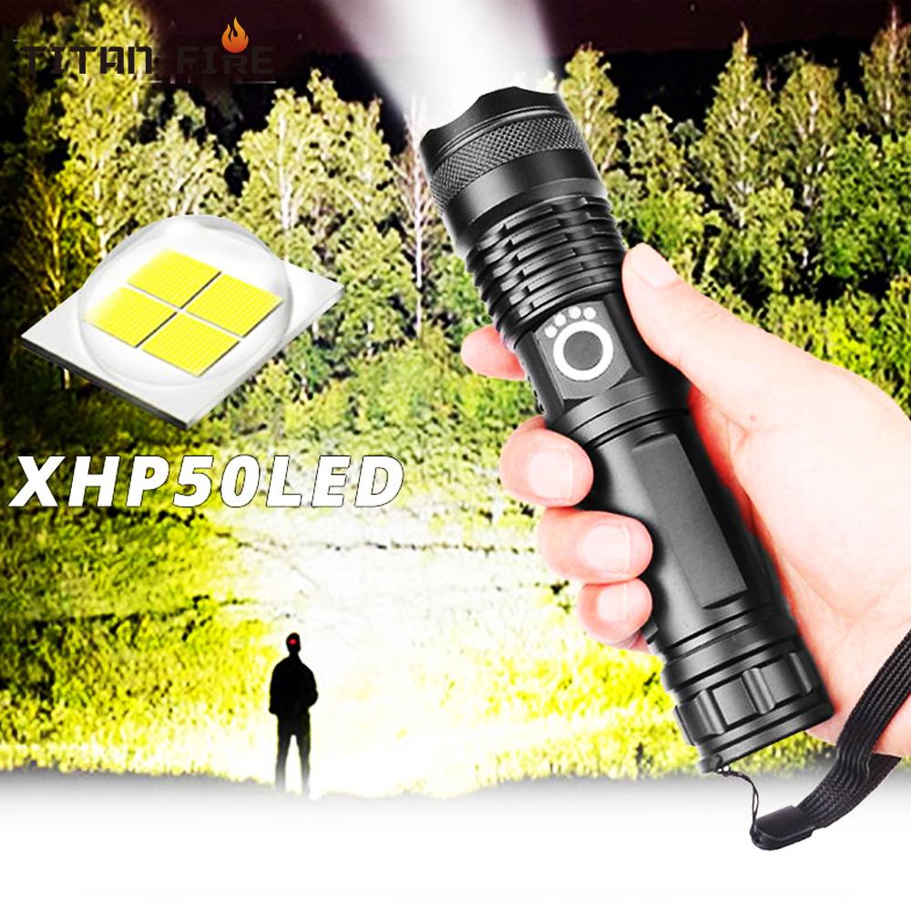 LED XHP50.2 Ultra Bright Most Powerful Flashlight USB Zoom Led Torch